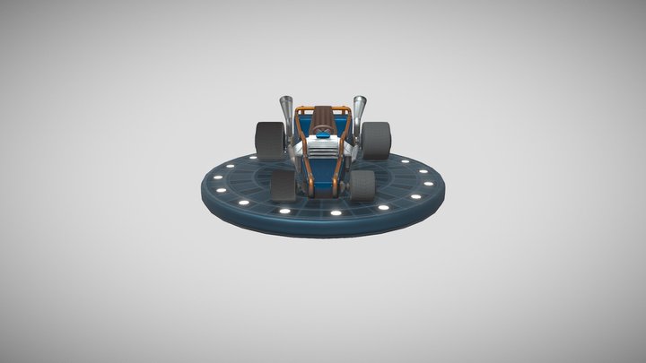 Crash Team Racing Stylized Kart 3D Model