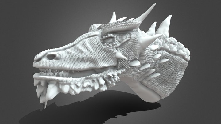 Zbrush Dragon Head — First Sculpture 3D Model