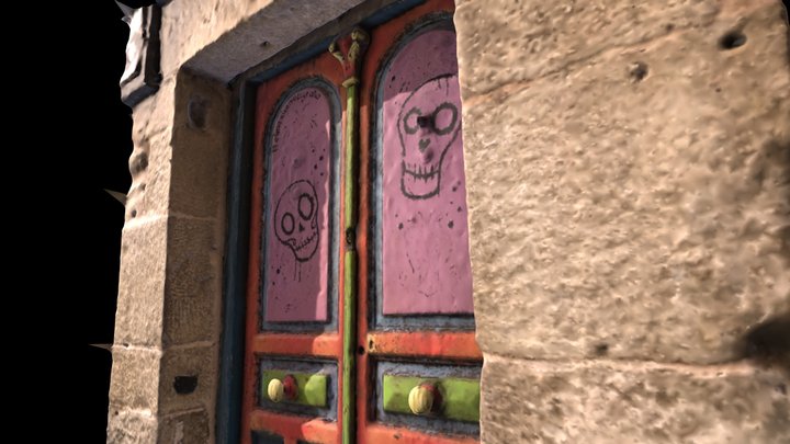 Painted doors - mexican restaurant 3D Model
