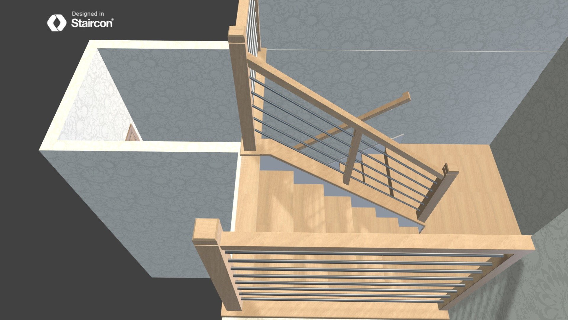 Switchback with stainless bar - 3D model by 3D Software for Stair ...