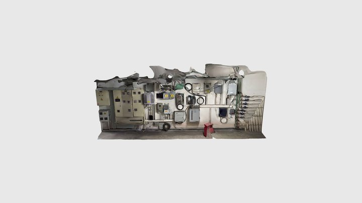 电箱墙 3D Model