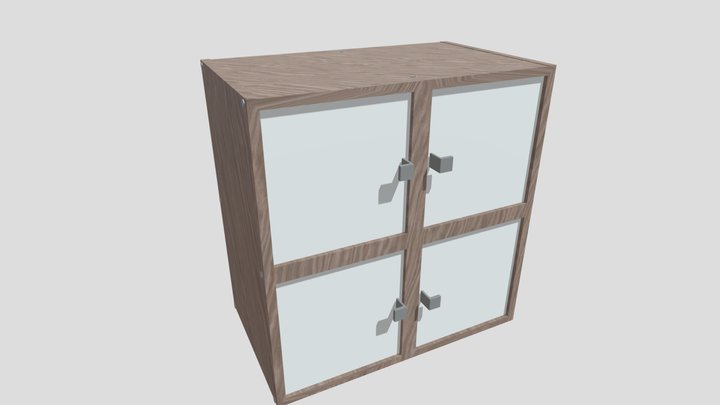 Square Shelf with doors 3D Model