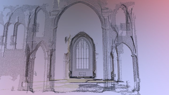 Monastic Ruin, Point Cloud skeleton 3D Model