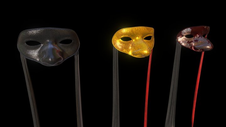 Carnival Masks Asset 3D Model