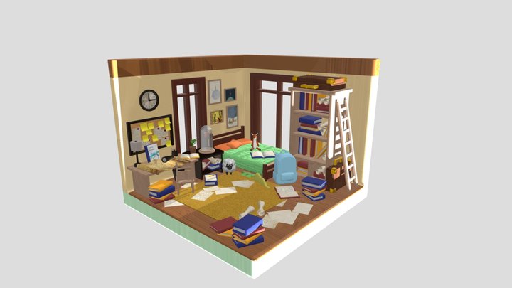 Little Prince Inspired Room-Textured Ver. 3D Model