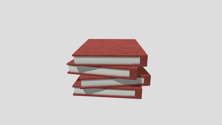 stack of 4 books 3D Model