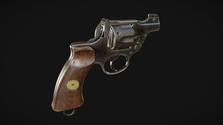 Enfield No.2 MK1 snub revolver 3D Model