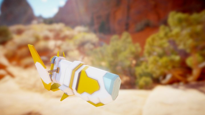 Low-poly space ship 3D Model