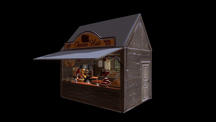 Christmas Market Cheese Chalet 3D Model
