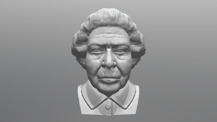 Queen Elizabeth bust for 3D printing 3D Model