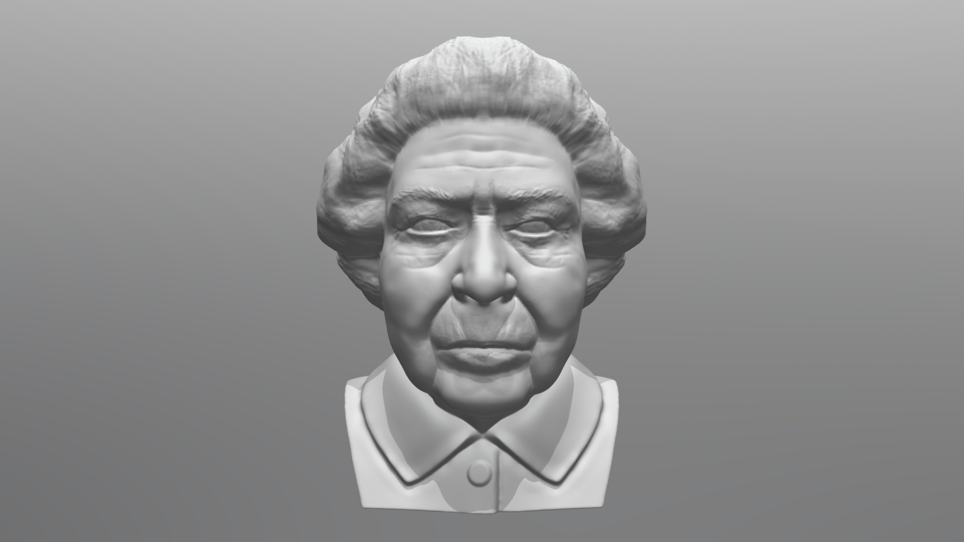3D model Queen Elizabeth bust for 3D printing - This is a 3D model of the Queen Elizabeth bust for 3D printing. The 3D model is about a man wearing a hat.