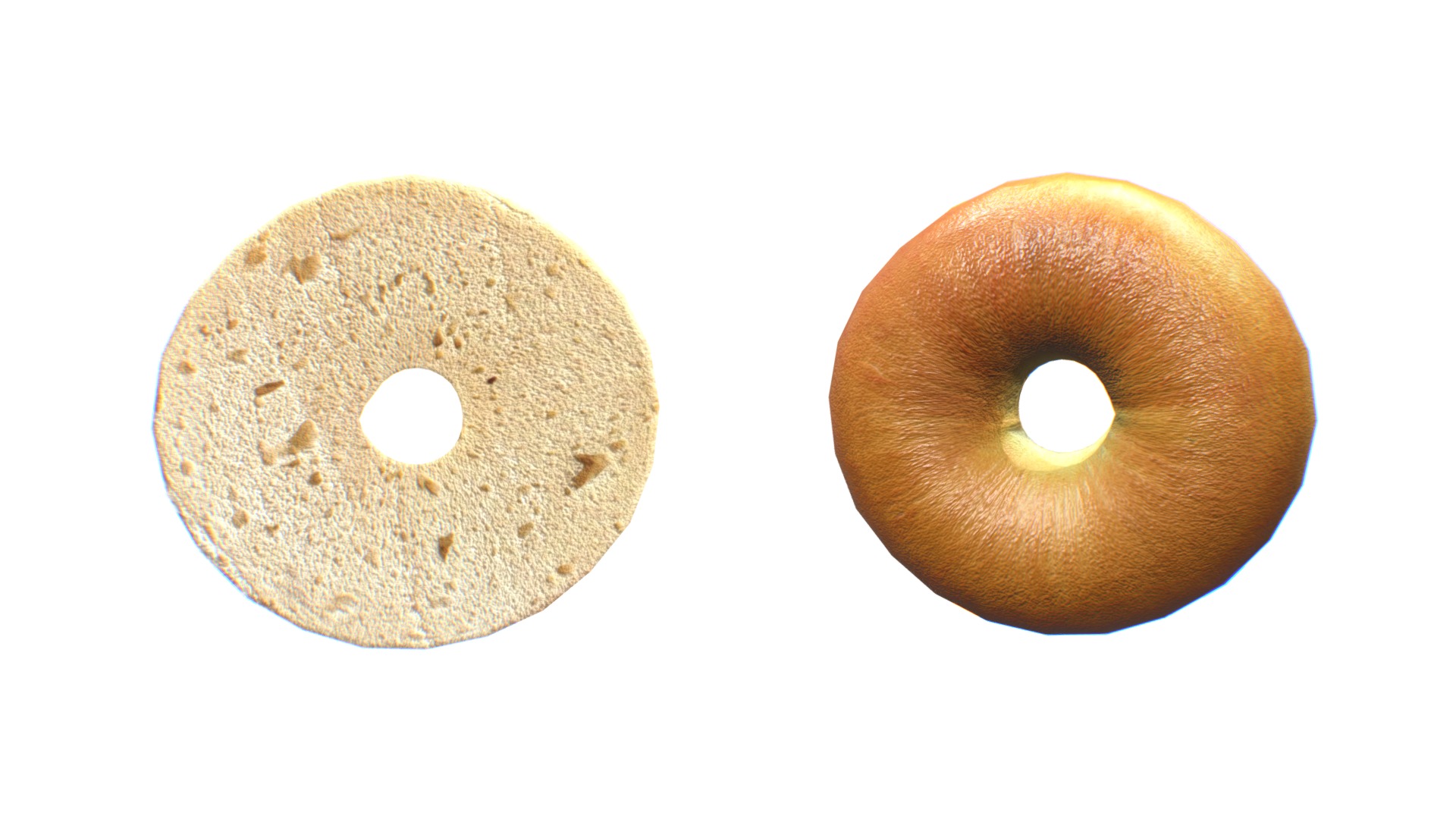 3D model Low Poly Plain Bagel Top Half - This is a 3D model of the Low Poly Plain Bagel Top Half. The 3D model is about a couple of eggs.