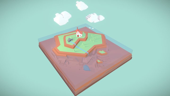 House on an Island 3D Model