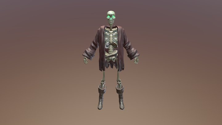 Skeleton Pirate Heaj 3D Model