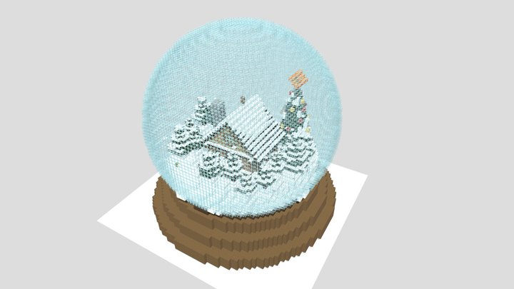 Christmas ball made in Minecraft. 3D Model