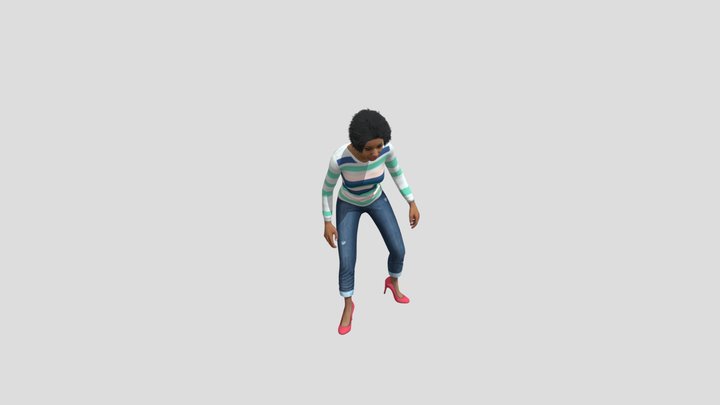 Injured Walk Left Turn 3D Model