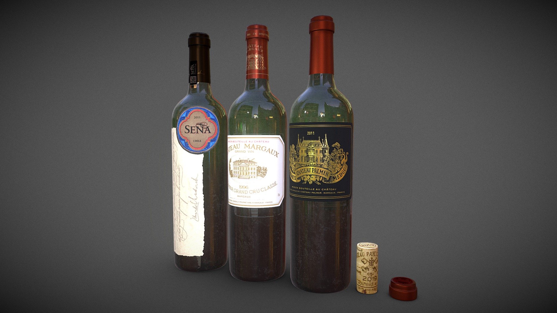 Bordeaux Style Wine Bottle _easy to change lable - Buy Royalty Free 3D