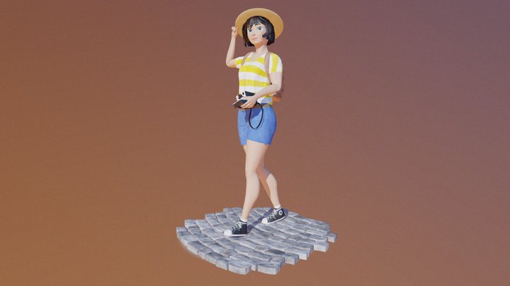 Summertime Tourist 3D Model
