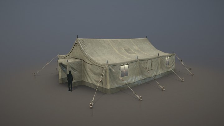 Military Tent 01 Desert 3D Model