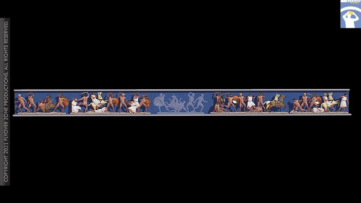 3D rendering of South frieze, Temple of Athena Nike