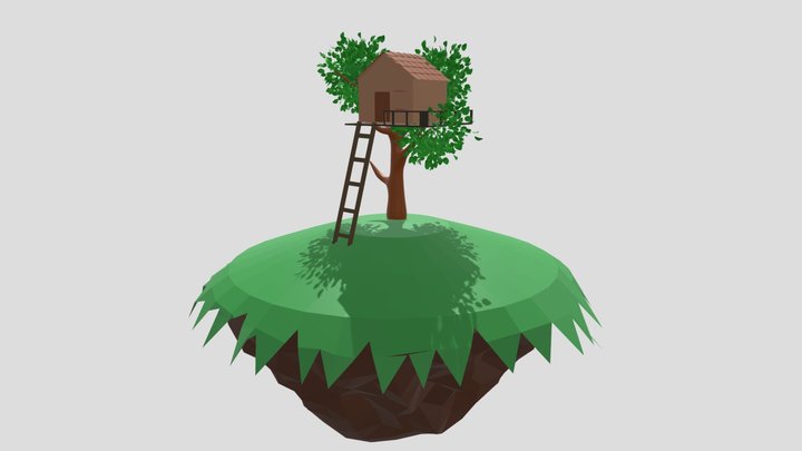 Tree House Low Poly 3D Model