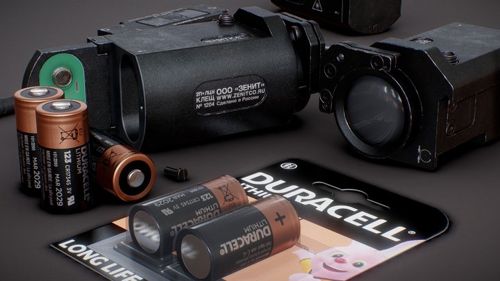 ZENITCO "KLESCH-2P + LASER" FLASHLIGHT 3D Model