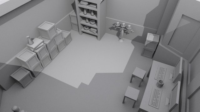 Low Poly Room 3D Model