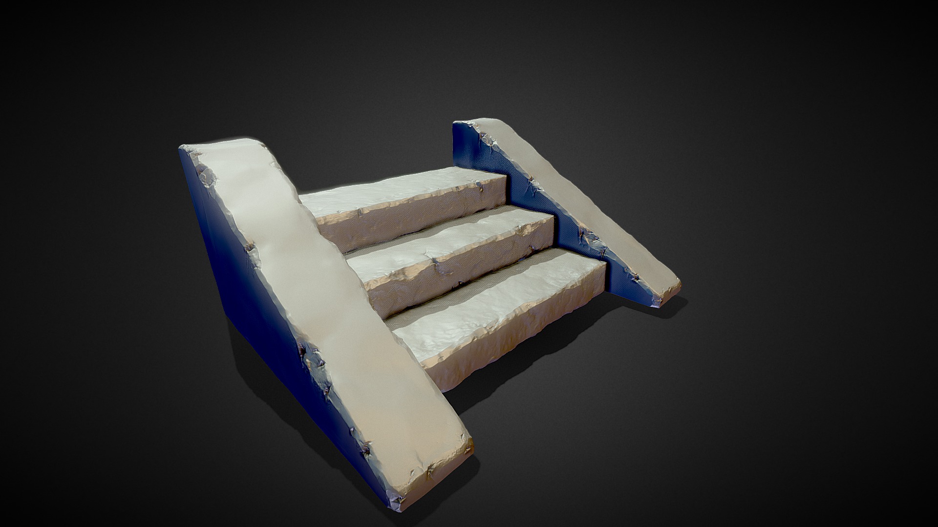 3D model 3D Stone Staircase – High Poly - This is a 3D model of the 3D Stone Staircase - High Poly. The 3D model is about a group of different colored bars.