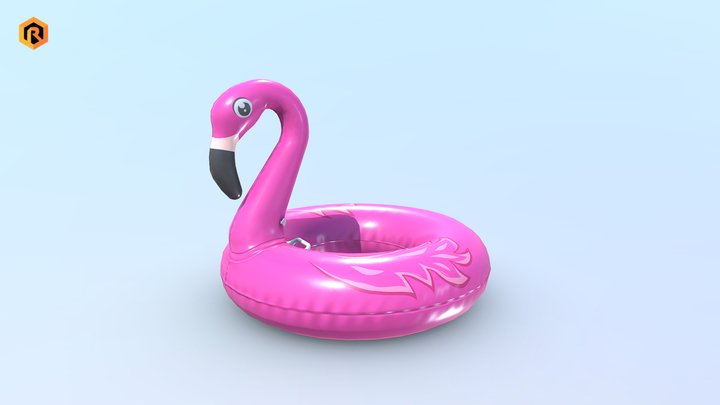 Inflatable Pink Flamingo Toy 3D Model