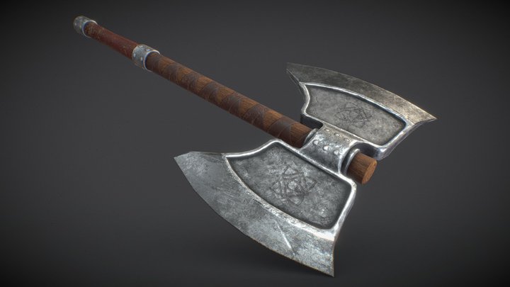 Lowpoly Axe redraw – Modello 3D gratuito STL