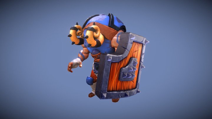 Boom Boom Barbarian Charger - Texturing and Anim 3D Model
