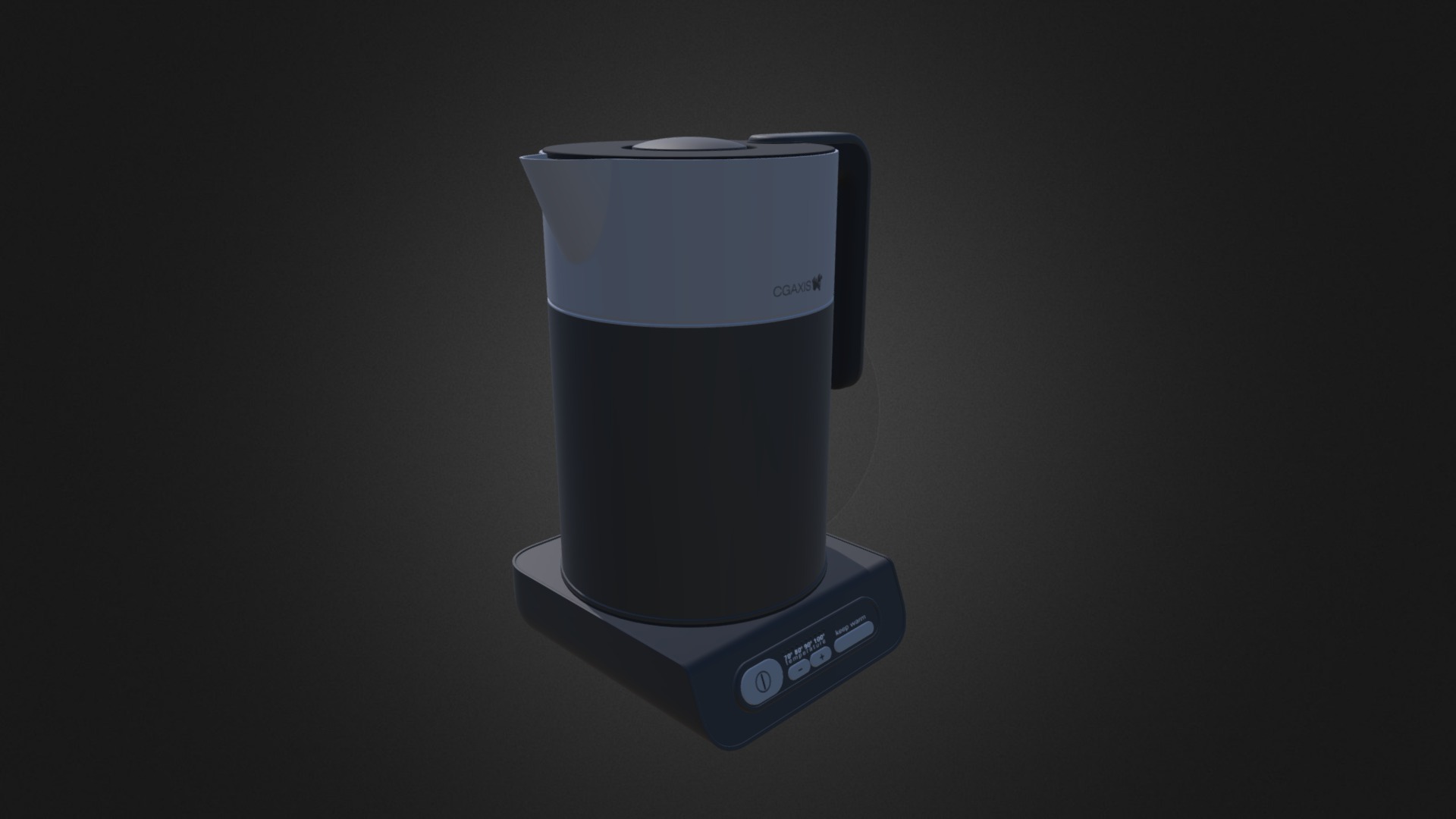 3D model Electric Kettle - This is a 3D model of the Electric Kettle. The 3D model is about a black and silver coffee cup.
