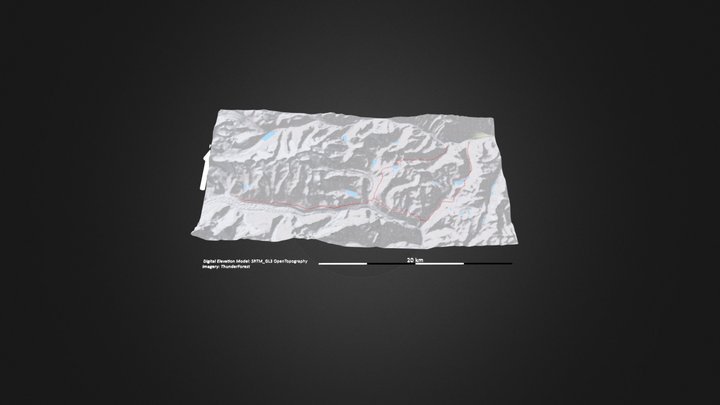 珠峰东坡_等高地图 – Gratis 3D-model STL