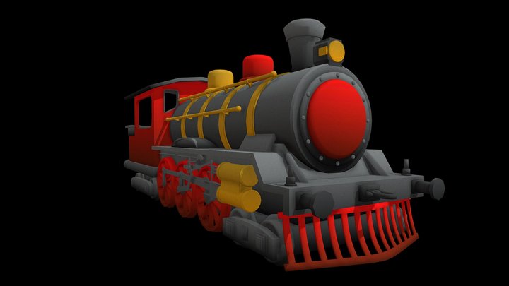 Low Poly Locomotive 3D Model