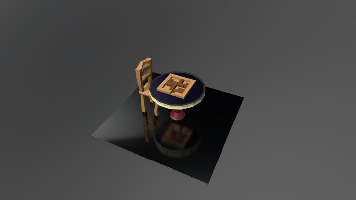 Block puzzle and table 3D Model