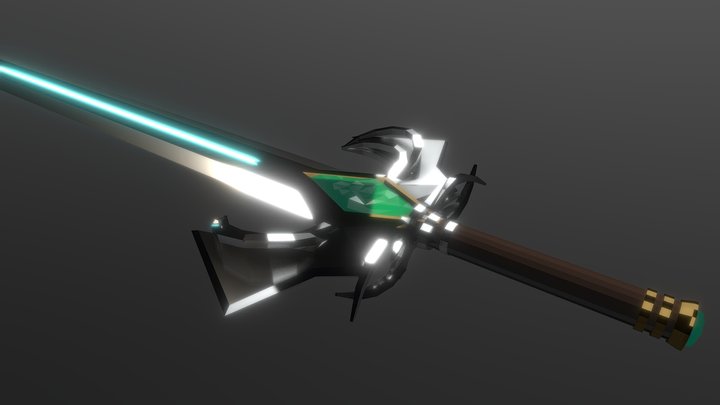 Costum Duel Sword In Low Poly 3D Model