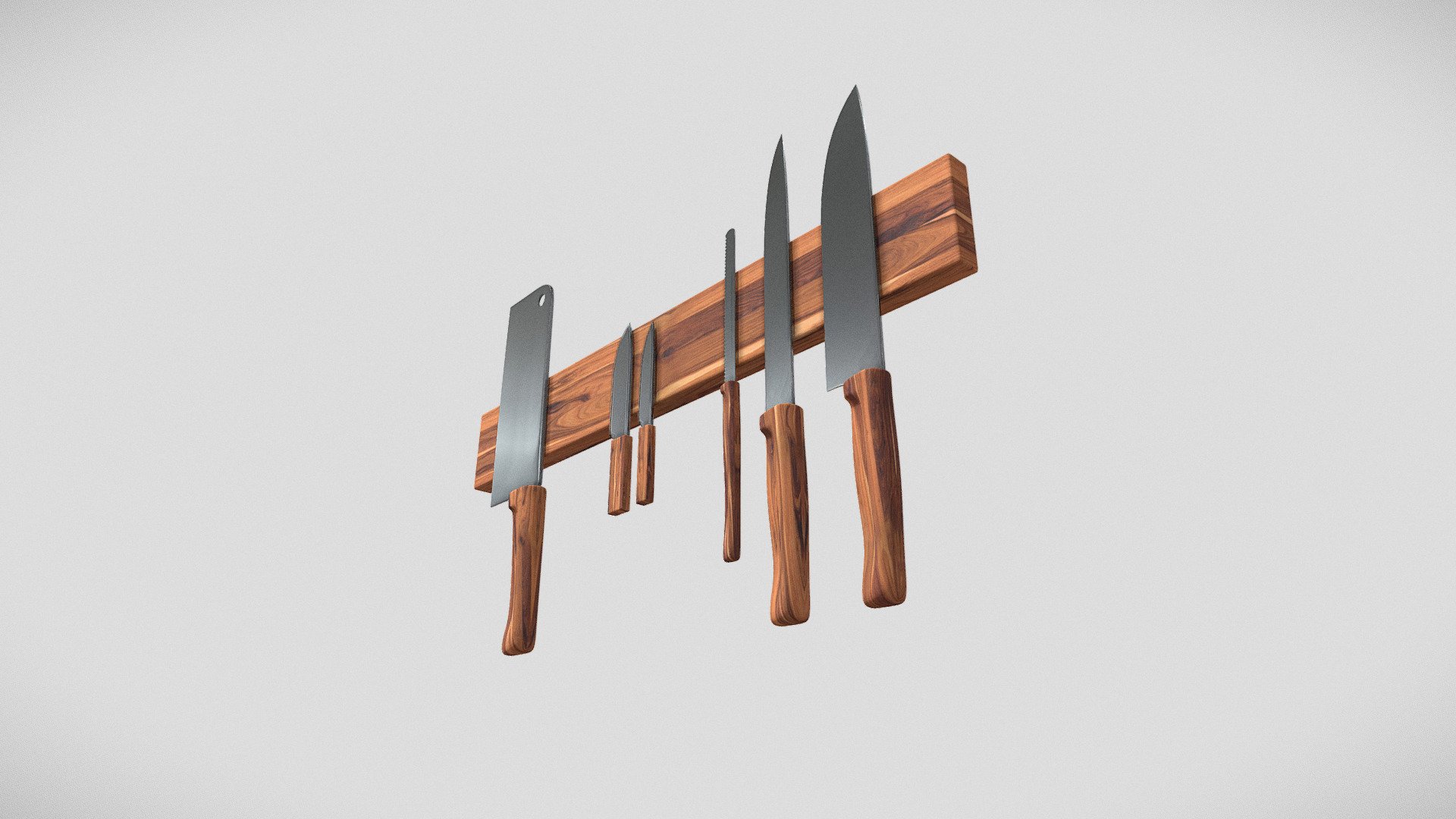 Kitchen Knife Set V4 – Modern Magnetic Block - Buy Royalty Free 3D ...