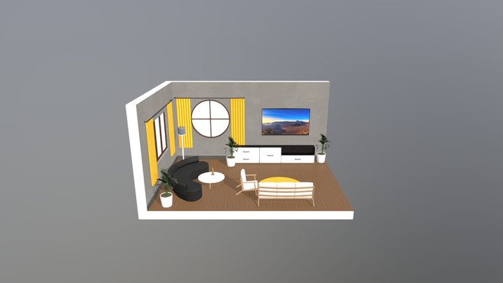 Isometric living room 3D Model