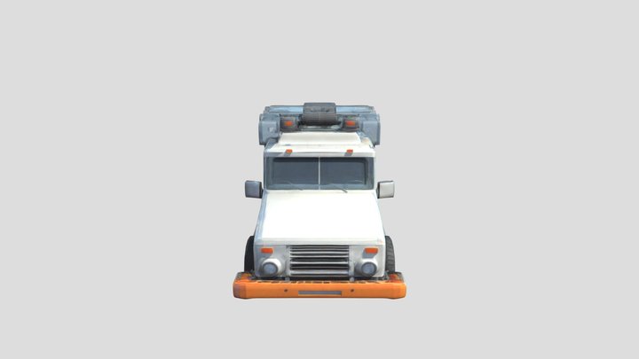 low-poly 3D model of a service vehicle – Kostenloses 3D-Modell STL