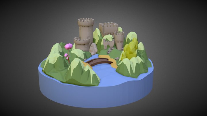 Low Poly Landscape 3D Model