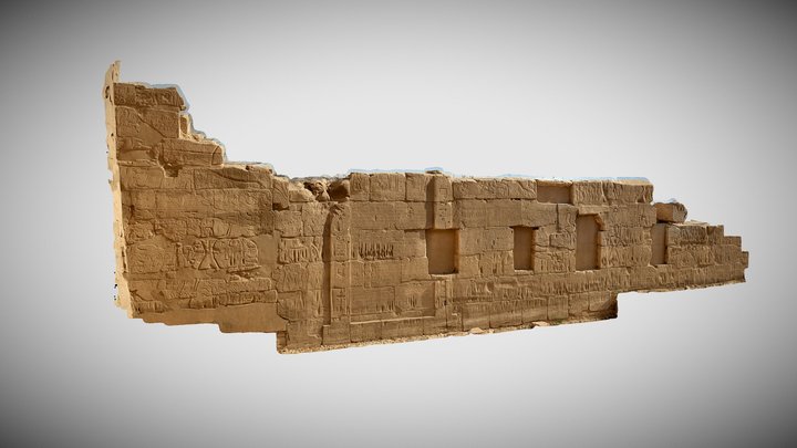 Karnak Cour de la Cachette Western Exterior Wall 3D Model