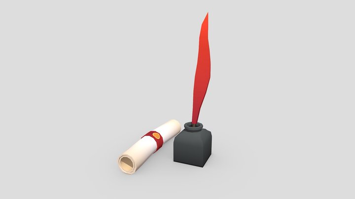 Ink and Quill 3D Model