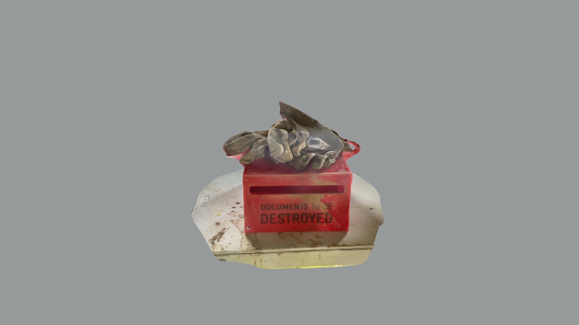 Documents and gloves