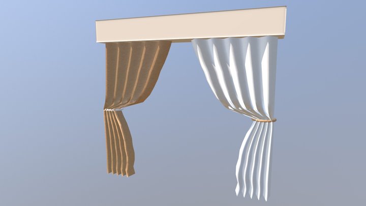 Front Curtain Low Poly Baked – Modello 3D gratuito STL