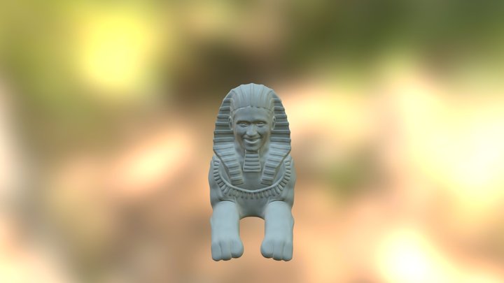 Sphinx Man Face 3D Model