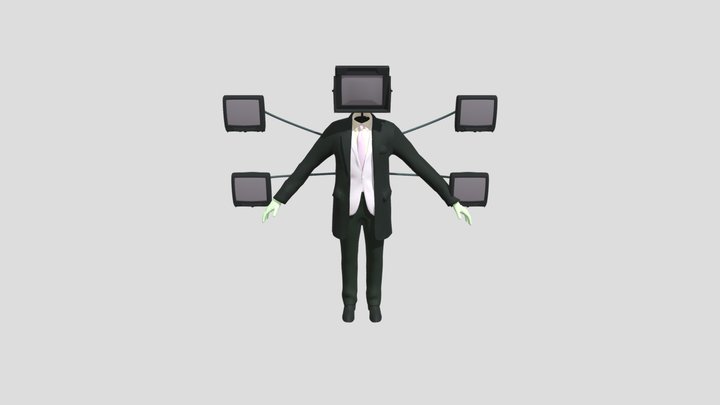 Large tv man 3D Model