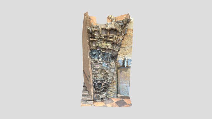 Technology evolution sculpture wall 3D Model