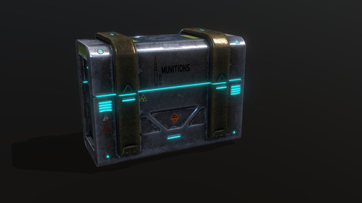 Sci-fi ammo Crate 3D Model