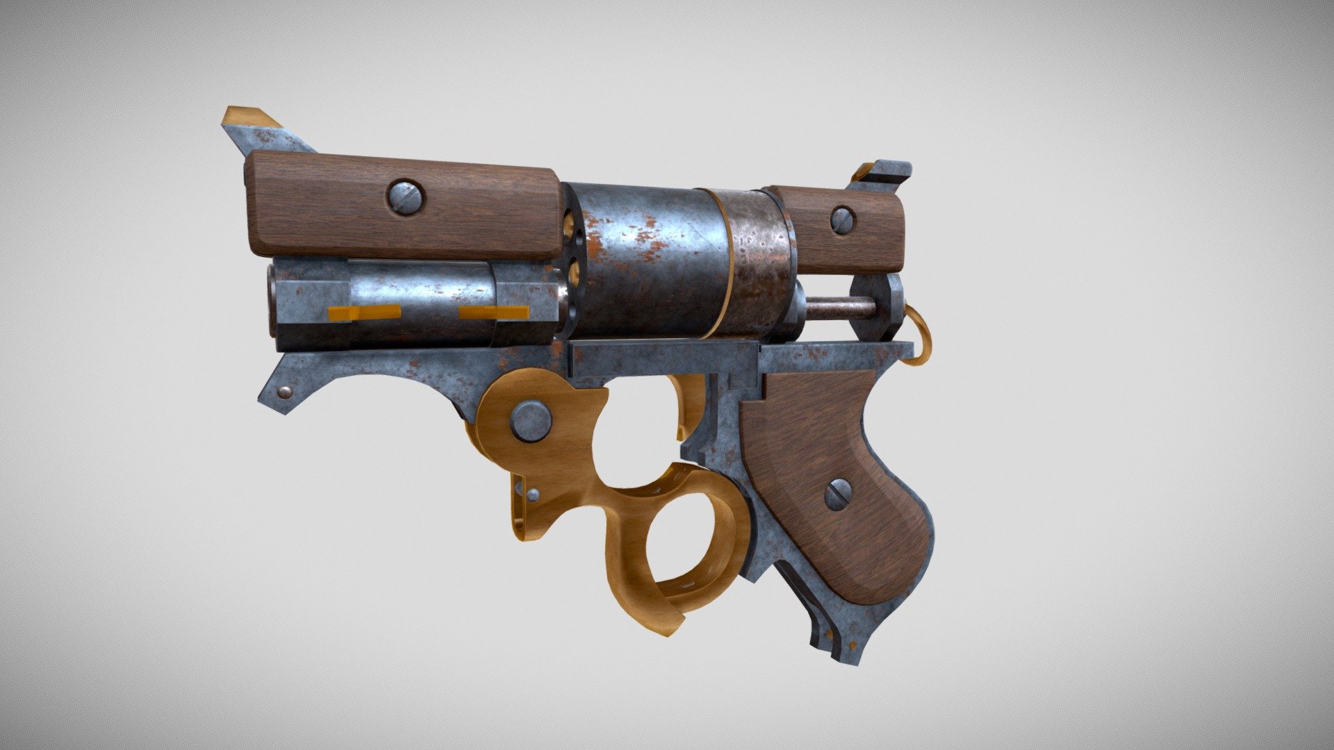 Steampunk Revolver - 3D model by Federico Ferretti (@federicoferretti01 ...