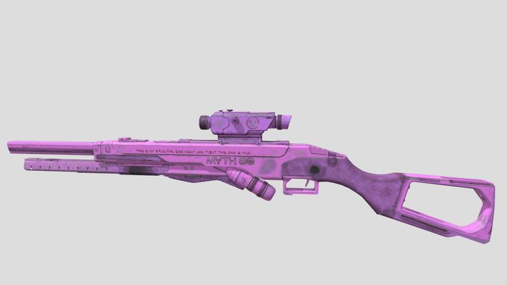 Railgun Sci fi post-apocalyptic free game ready 3D Model